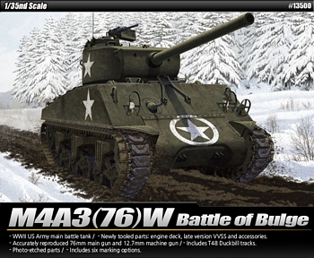 Academy 1/35 Scale - M4A3 (76)W \"Battle of the Bulge\"