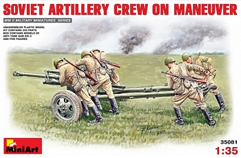 MiniArt 1/35 Scale - Soviet Artillery Crew On Maneuver