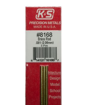 K&S Brass Rod .081\" x 12\" #8168